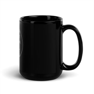 A Man Is Not A Plan Black Glossy Mug