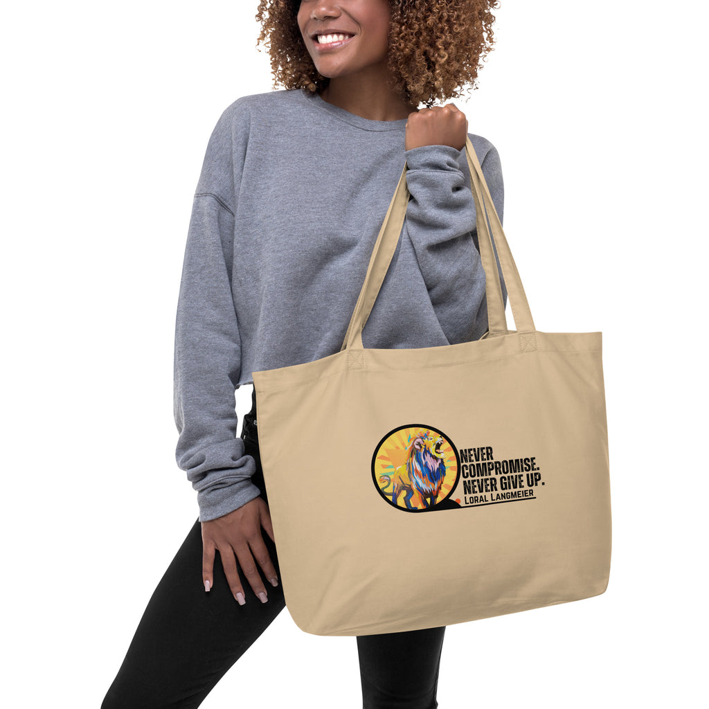 Never Compromise Large organic tote bag