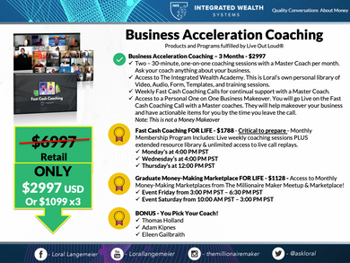 Business Acceleration Coaching - 3 Months Marketplace Special ONLY
